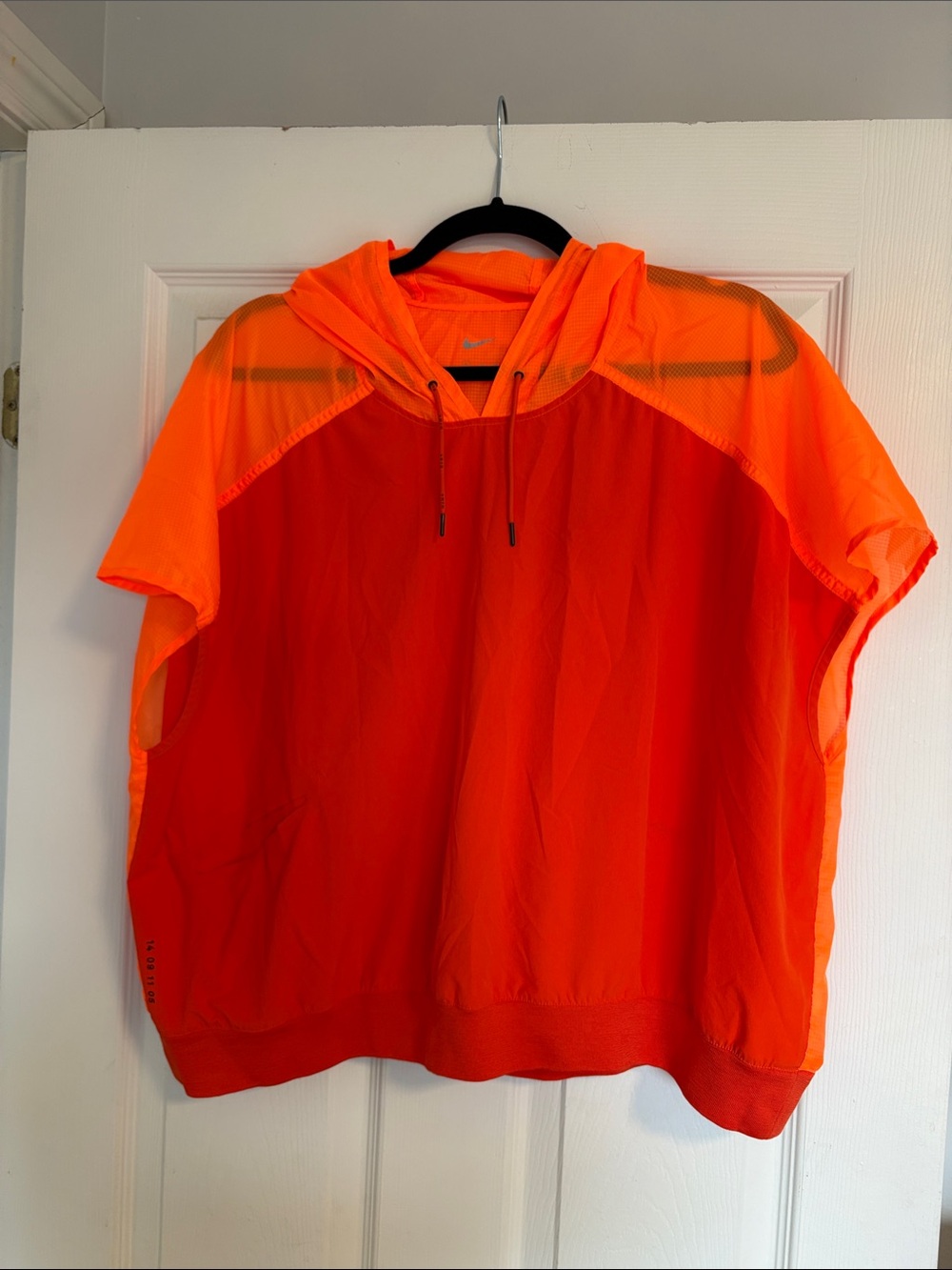 Nike Bright Orange Sleeveless Hooded windbreaker